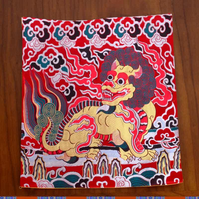 Tapis d'autel de prière et de méditation avec symbole Fengshui Kirin