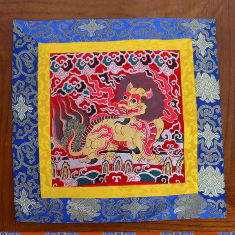 Tapis d'autel de prière et de méditation avec symbole Fengshui Kirin