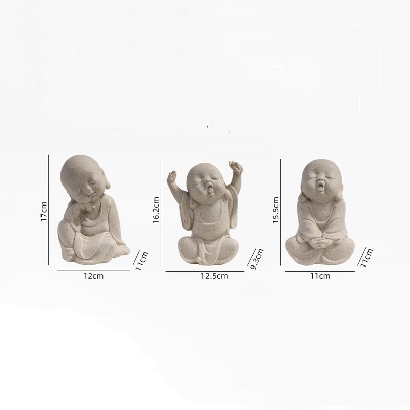 Statue de Bouddha moine en résine pour la méditation et la sérénité à la maison