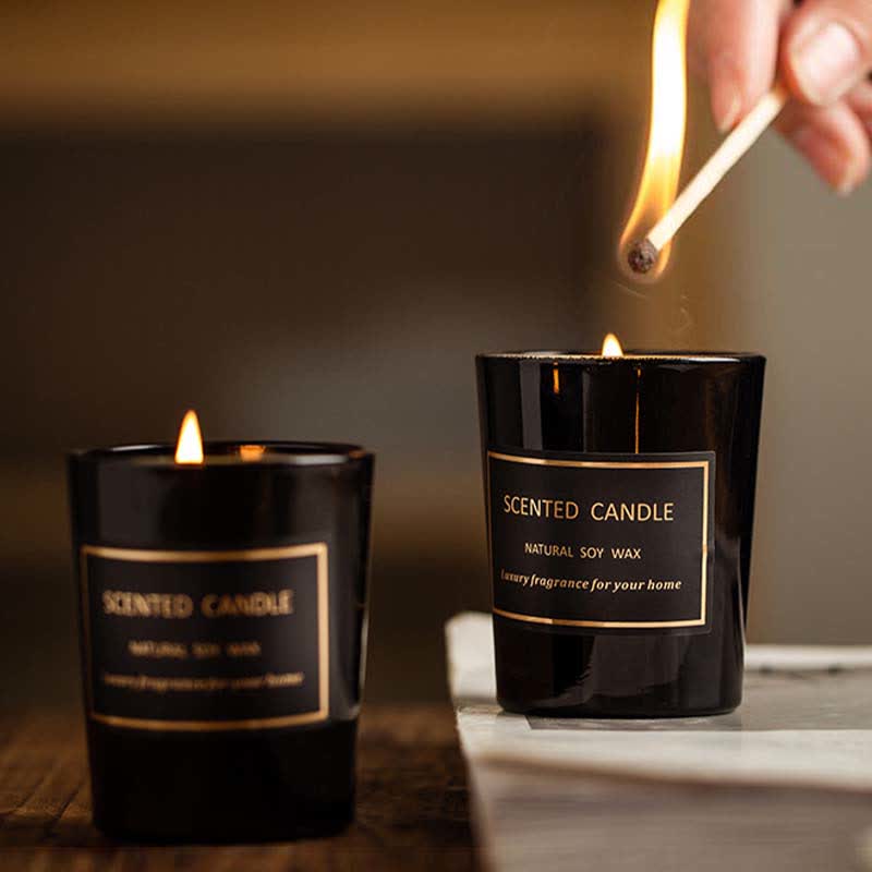 Bougie parfumée à la cire de soja pour la méditation, poire bleue et freesia