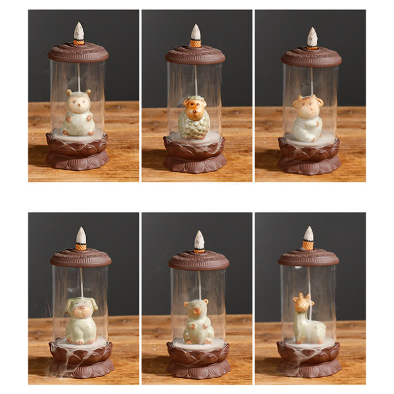 Brûleur d'encens à reflux en argile violette Wukong Méditation