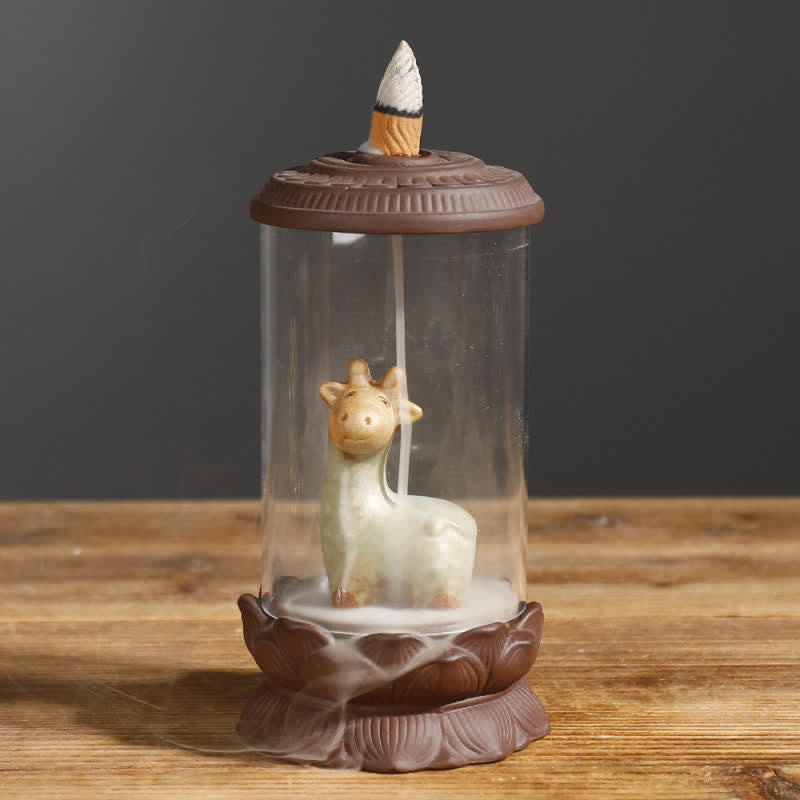 Brûleur d'encens à reflux en argile violette Wukong Méditation