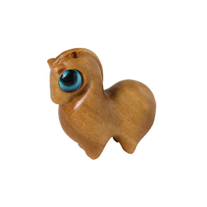 Figurine de protection de cheval porte-bonheur en bois de santal rouge de taille moyenne et petite