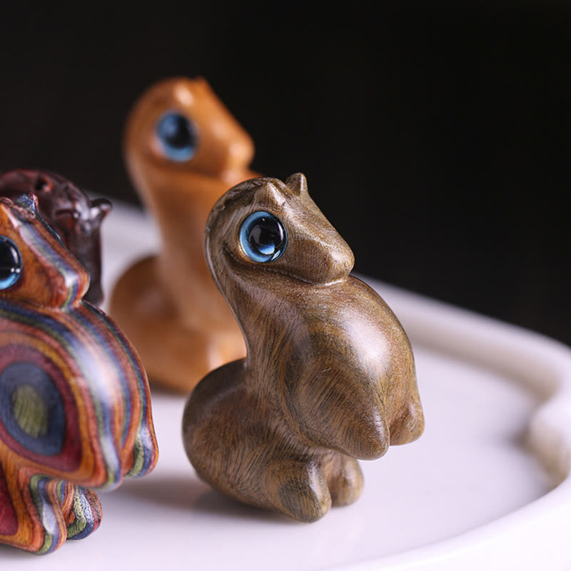 Figurine de protection de cheval porte-bonheur en bois de santal rouge de taille moyenne et petite