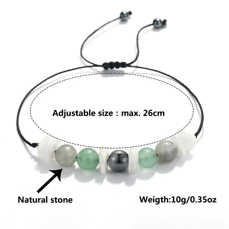 Bracelet de guérison de la ménopause en labradorite avec pierre de lune et aventurine