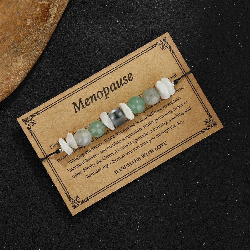 Bracelet de guérison de la ménopause en labradorite avec pierre de lune et aventurine