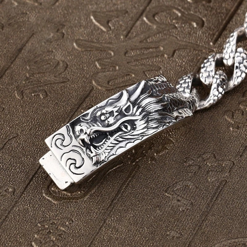 Bracelet de protection en écailles de dragon en cuivre pour homme 20 cm