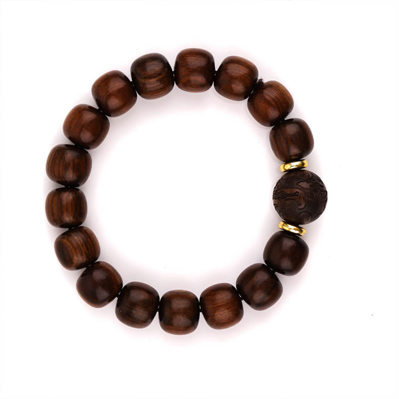 Bracelet de compassion en bois de rose pour homme avec perles de 11 mm