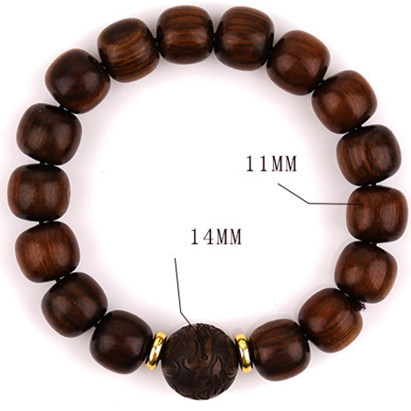 Bracelet de compassion en bois de rose pour homme avec perles de 11 mm