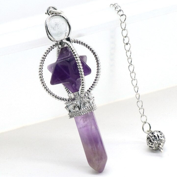 Pendule en cristal Merkaba pour la radiesthésie divinatoire