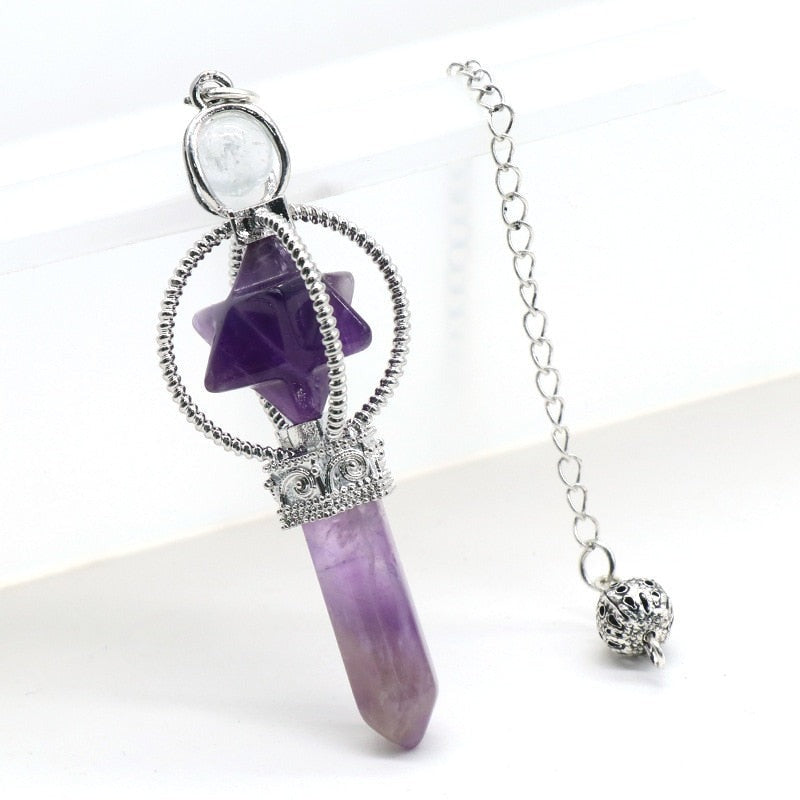 Pendule en cristal Merkaba pour la radiesthésie divinatoire