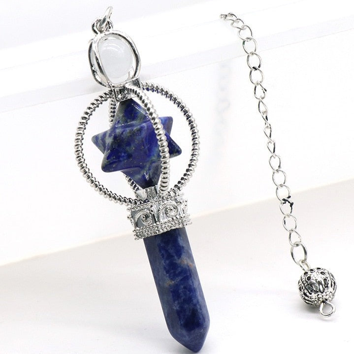 Pendule en cristal Merkaba pour la radiesthésie divinatoire