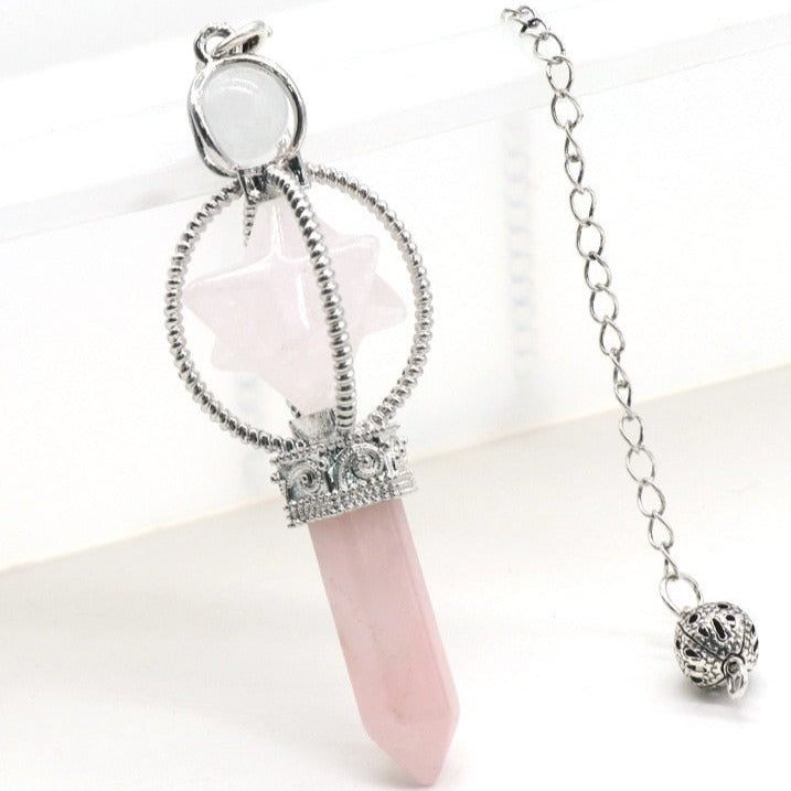 Pendule en cristal Merkaba pour la radiesthésie divinatoire