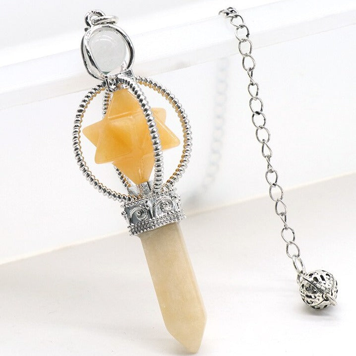 Pendule en cristal Merkaba pour la radiesthésie divinatoire