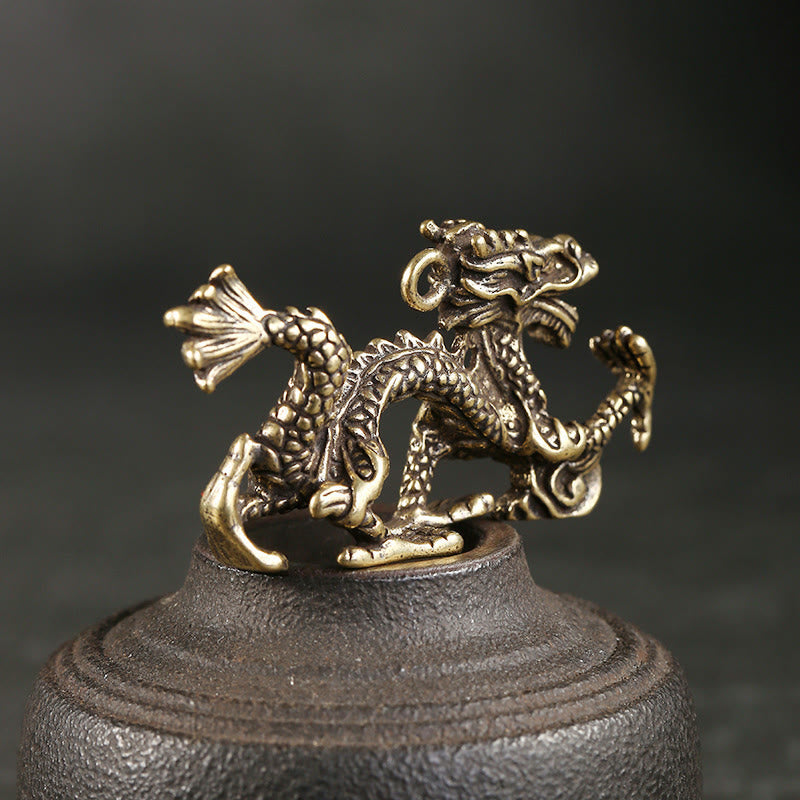 Mini dragon en laiton décoratif pour la maison | Chance et protection