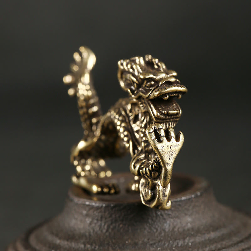 Mini dragon en laiton décoratif pour la maison | Chance et protection