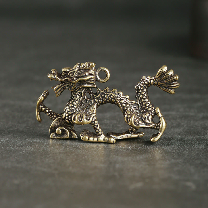 Mini dragon en laiton décoratif pour la maison | Chance et protection