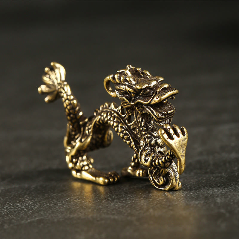 Mini dragon en laiton décoratif pour la maison | Chance et protection