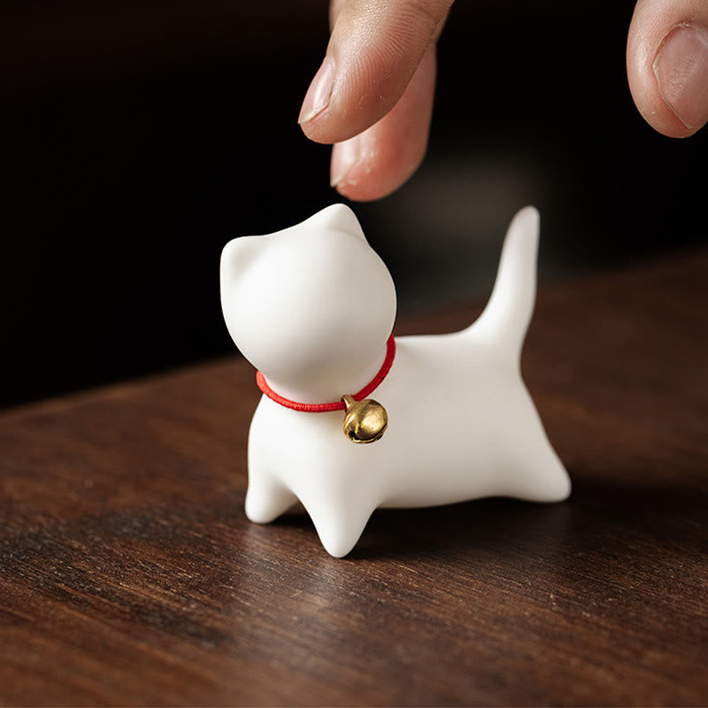 Mini statue de chat en céramique debout ou couché 5 cm Figurine Décoration