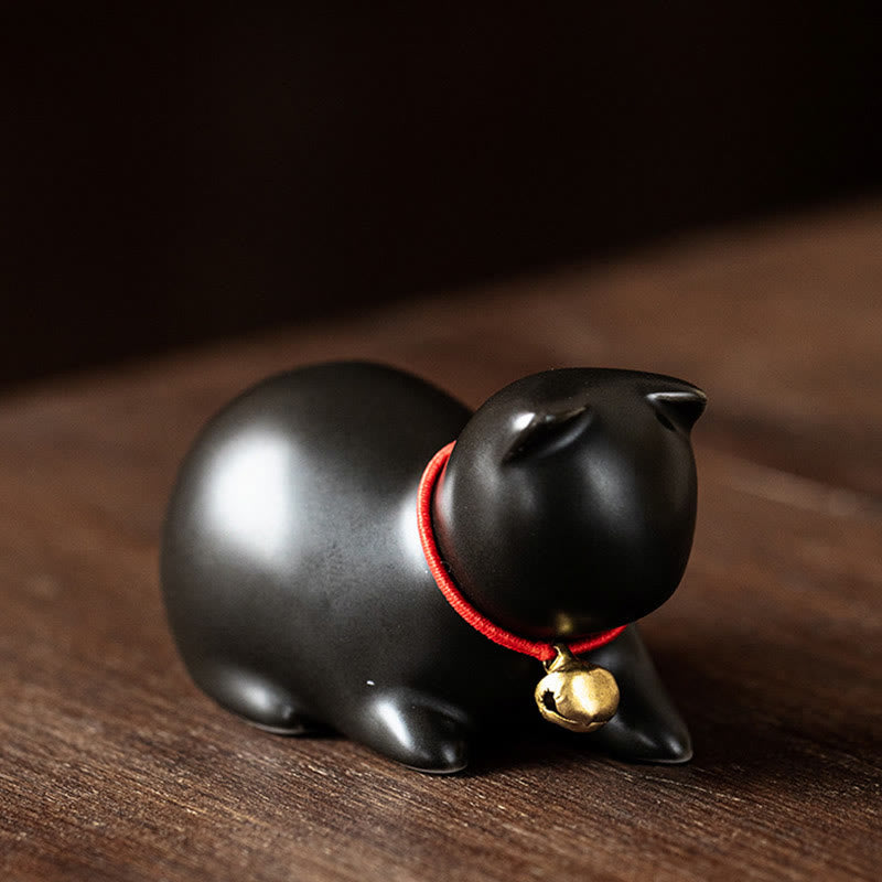 Mini statue de chat en céramique debout ou couché 5 cm Figurine Décoration