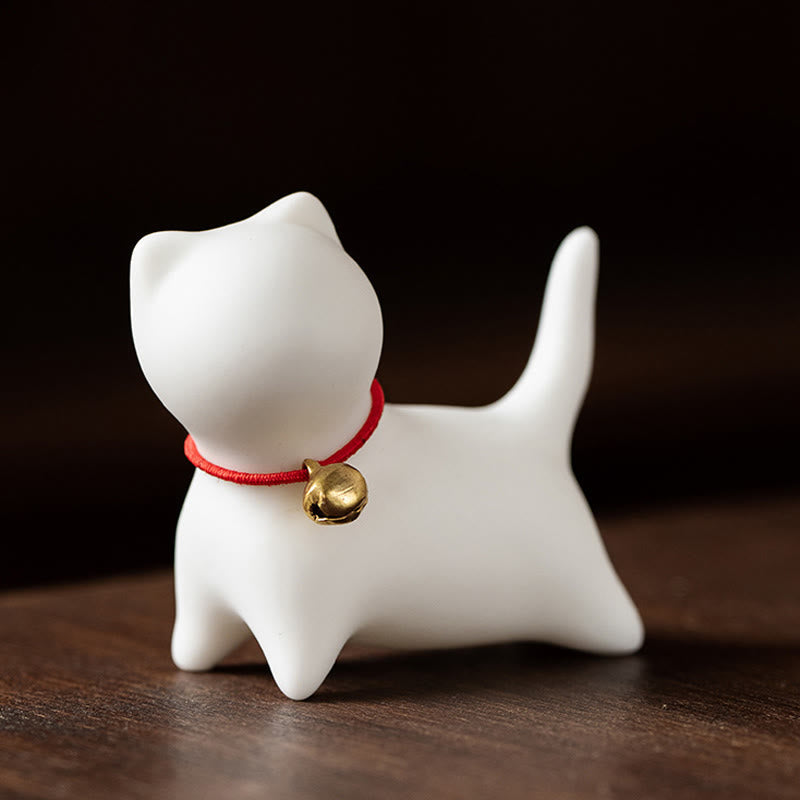 Mini statue de chat en céramique debout ou couché 5 cm Figurine Décoration