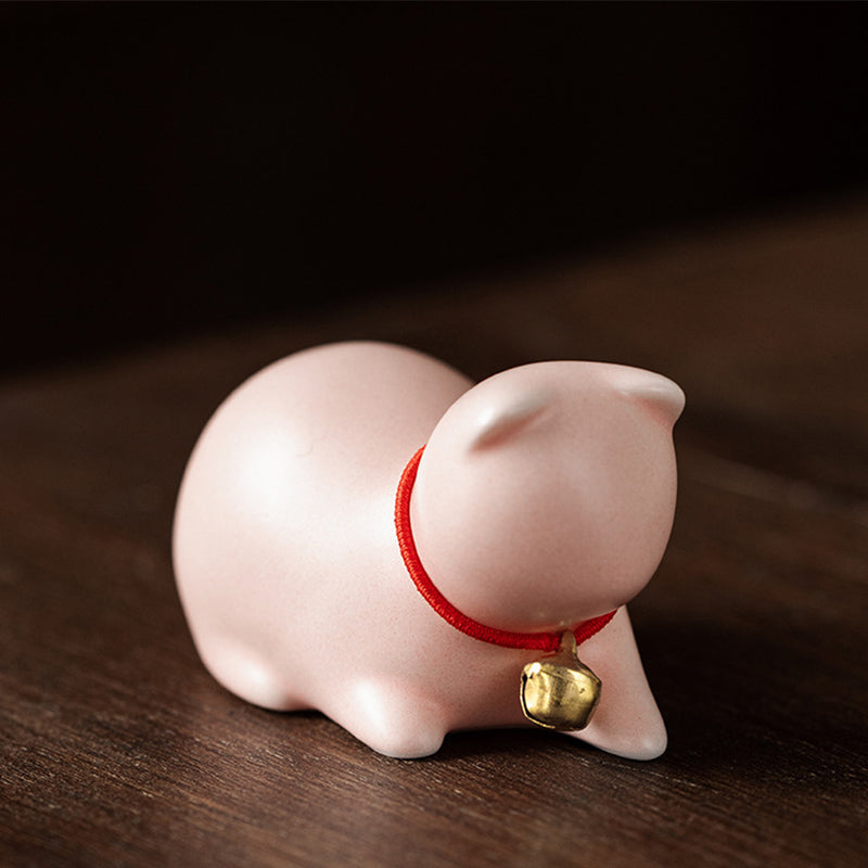 Mini figurine chat en céramique | Figurine assise et debout 5 cm