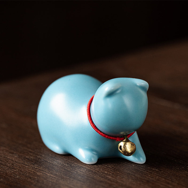 Mini figurine chat en céramique | Figurine assise et debout 5 cm