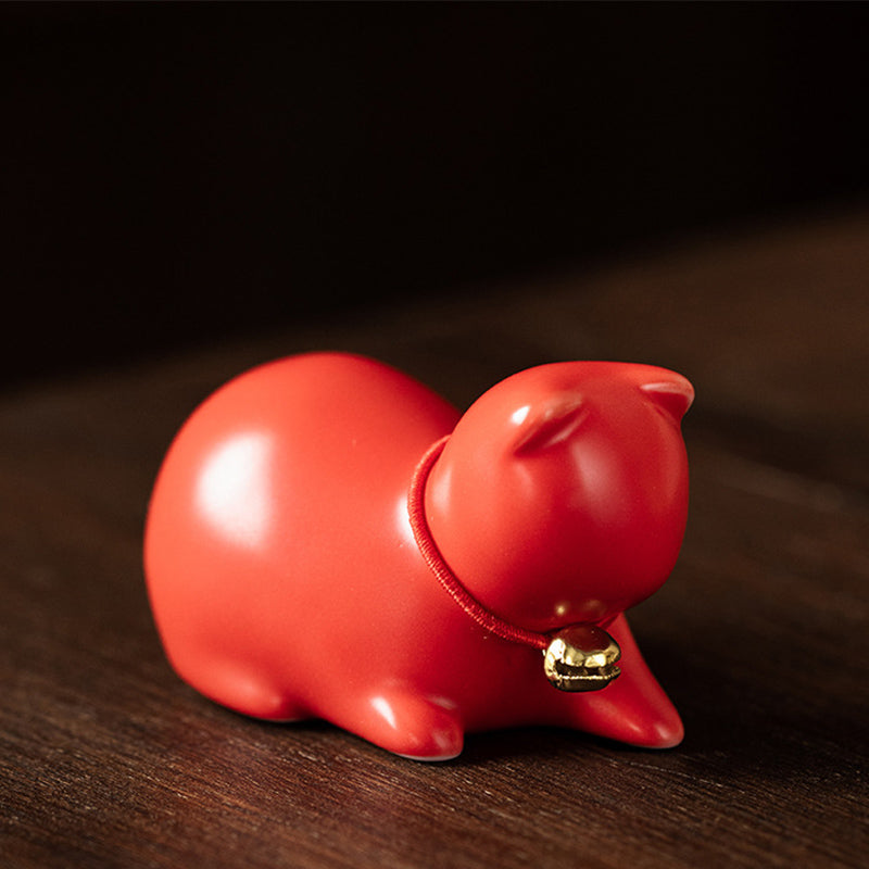 Mini figurine chat en céramique | Figurine assise et debout 5 cm