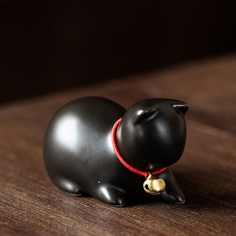 Mini figurine chat en céramique | Figurine assise et debout 5 cm