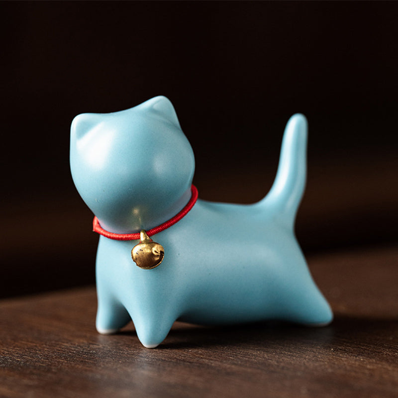 Mini figurine chat en céramique | Figurine assise et debout 5 cm