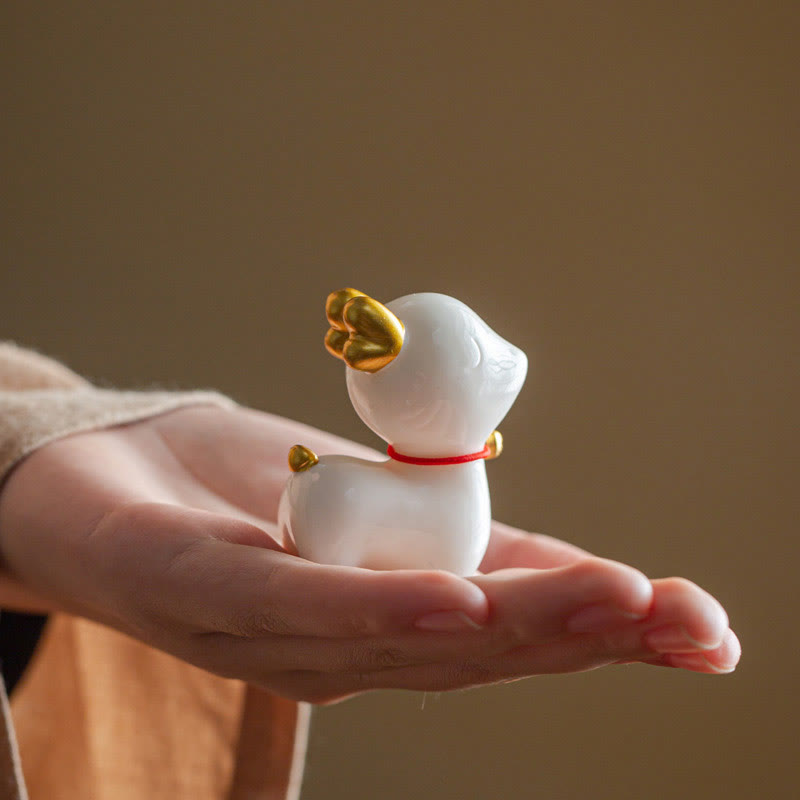 Mini figurine de cerf en céramique pour décoration spirituelle