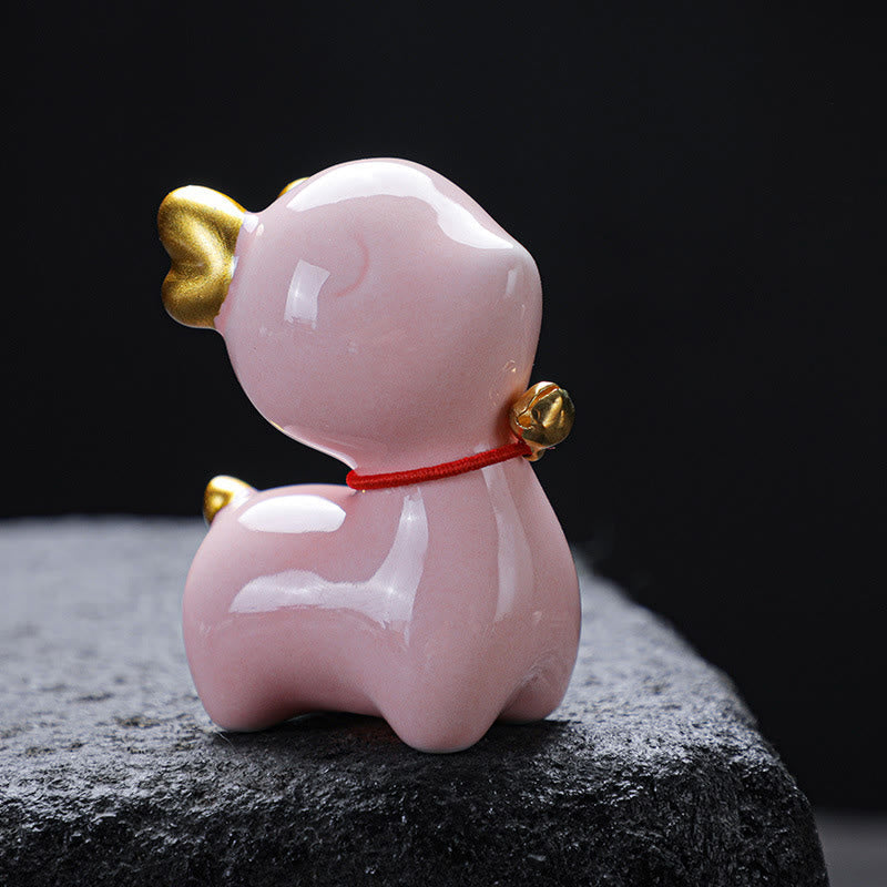 Mini figurine de cerf en céramique pour décoration spirituelle