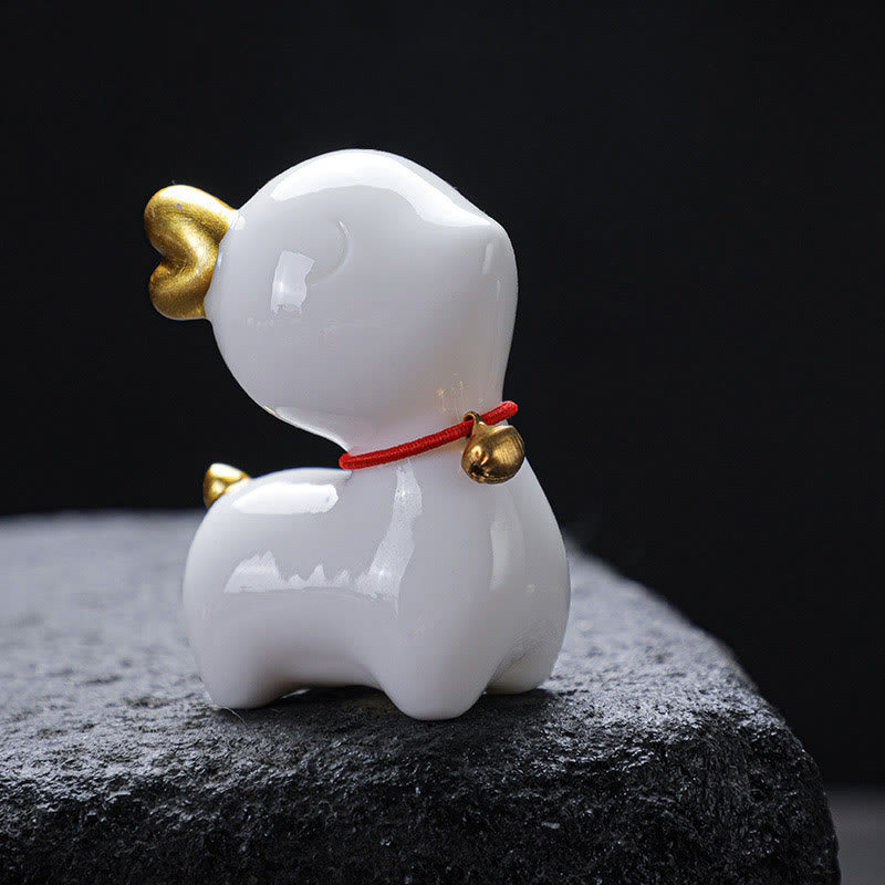 Mini figurine de cerf en céramique pour décoration spirituelle