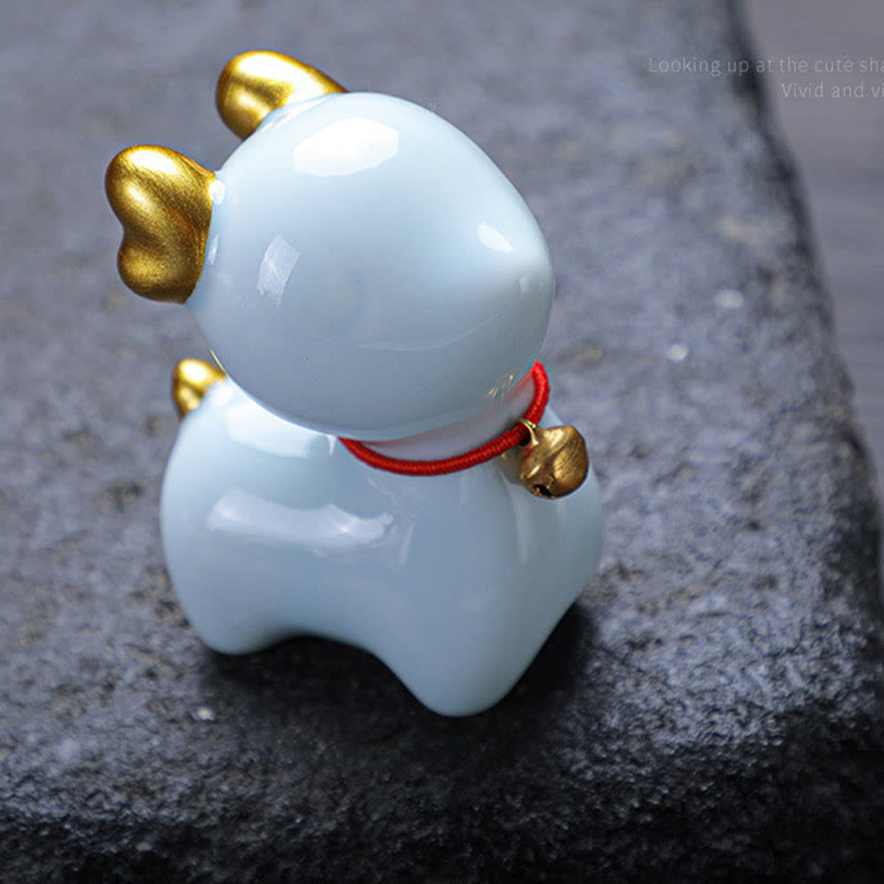 Mini figurine de cerf en céramique pour décoration spirituelle