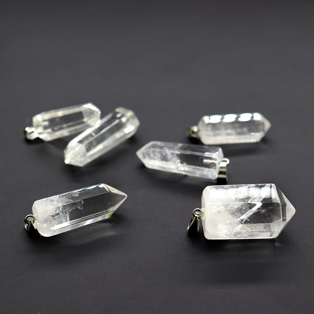 Mini Clear Quartz Crystal Healing Pendant for Clarity