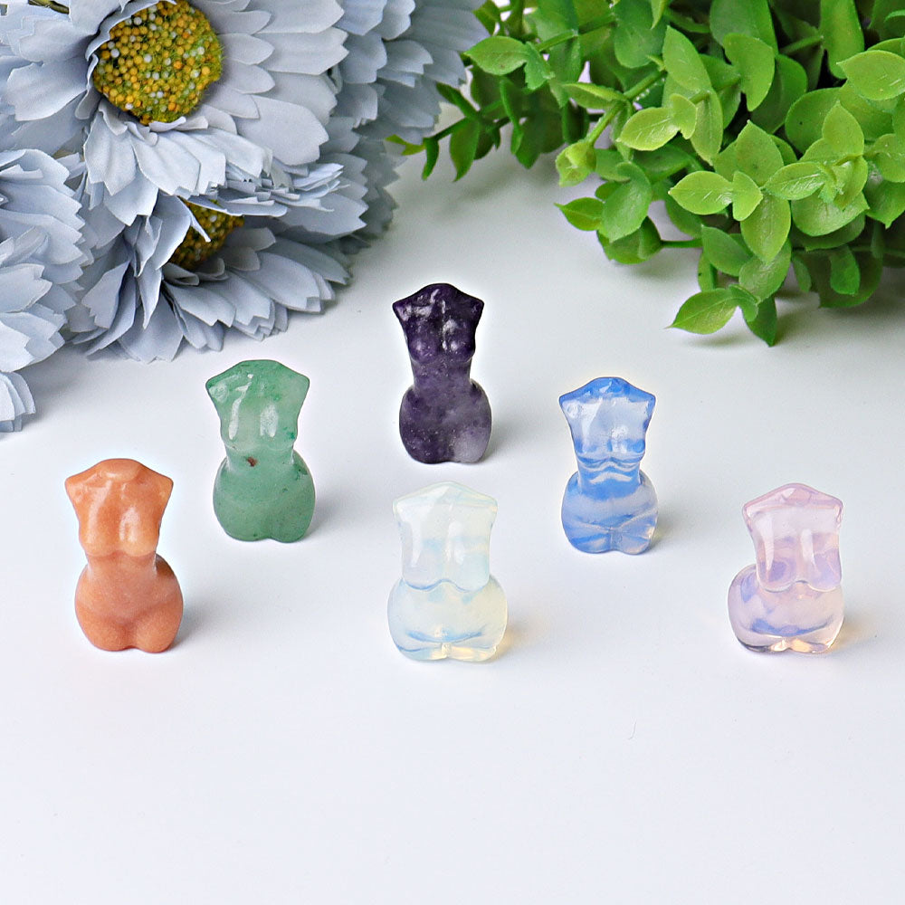 Mini Crystal Figurines in Opalite & Calcite for Healing