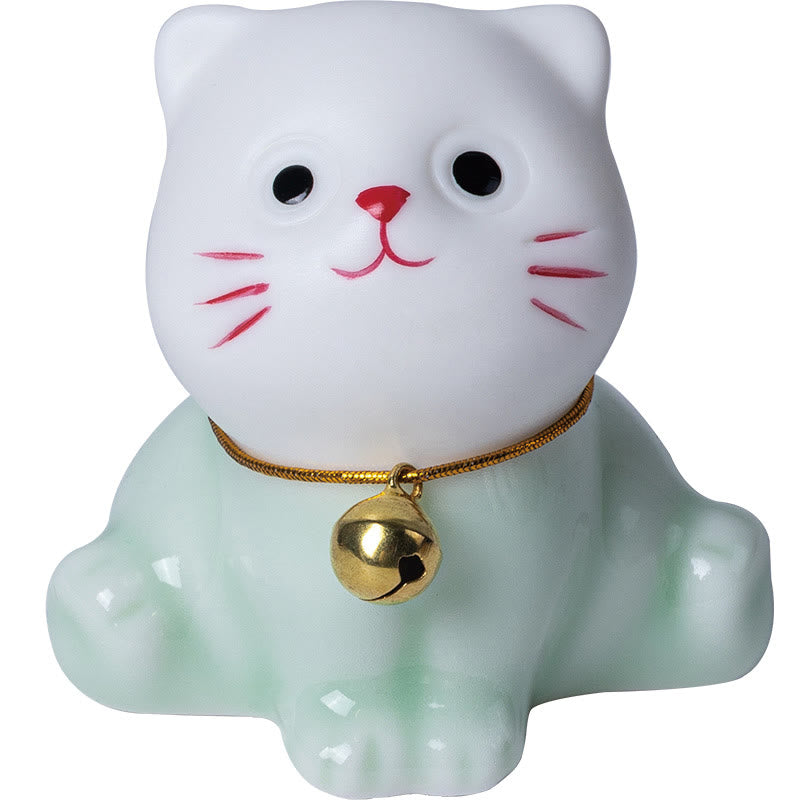 Mini figurine de chat mignon en céramique 4,7 cm Décoration animalière spirituelle