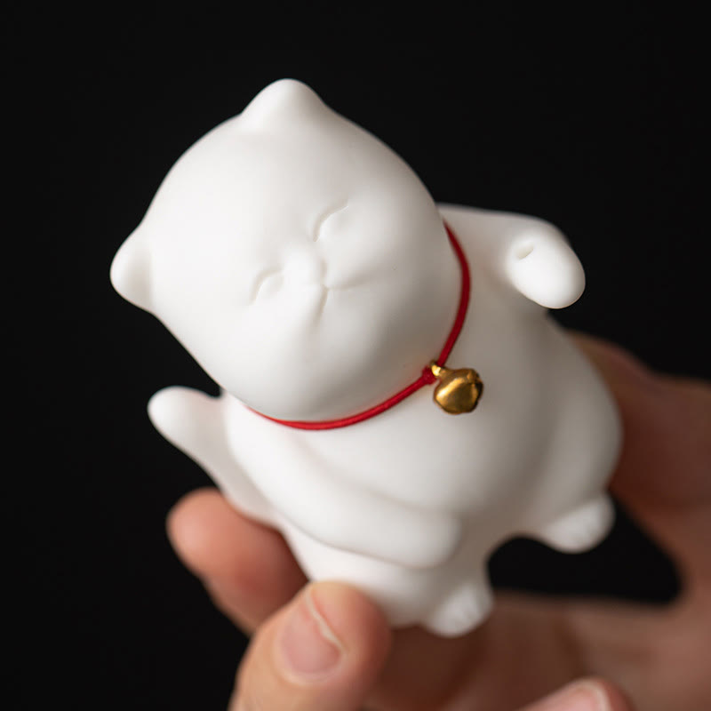 Mini brûleur d'encens en céramique en forme de chat mignon pour la méditation