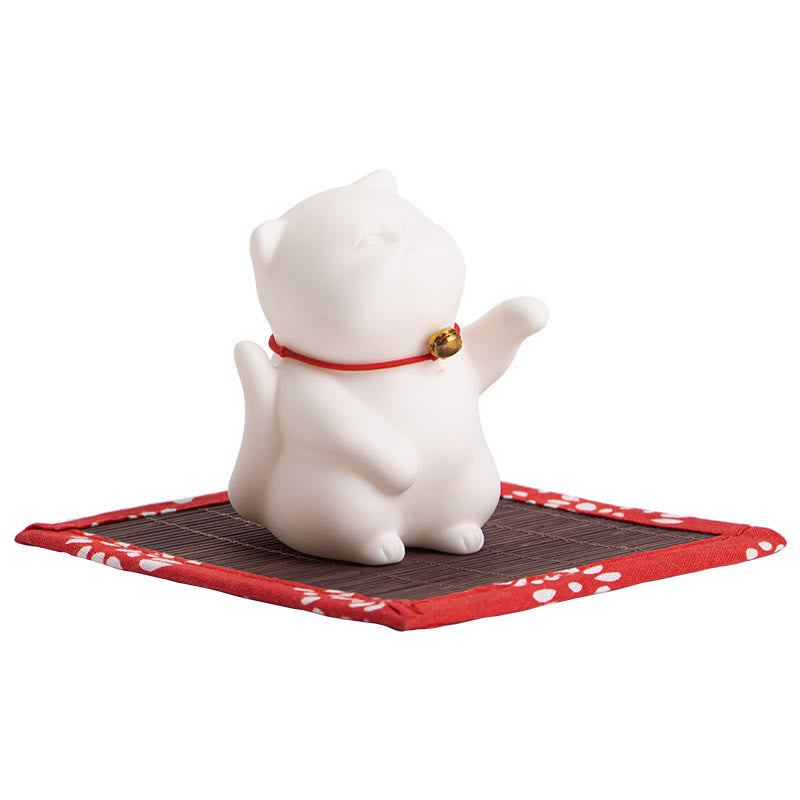 Mini brûleur d'encens en céramique en forme de chat mignon pour la méditation