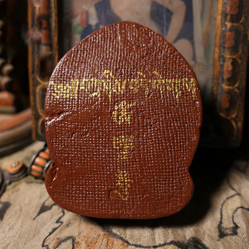 Mini statue de Bouddha Daikokuten Dieu de la richesse 9,6 cm Décor en argile