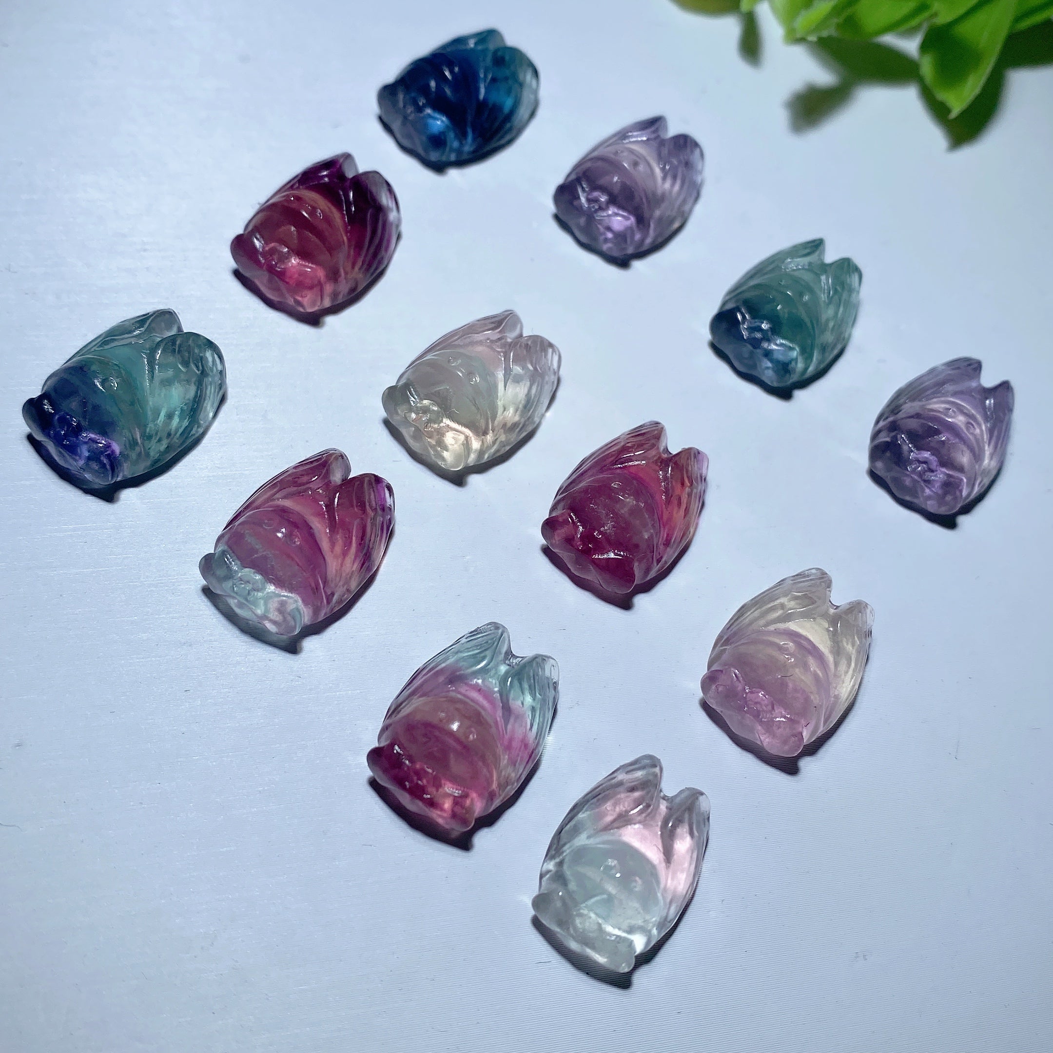 Mini Fluorite Cicada Crystal Figurine 15mm Healing Carving