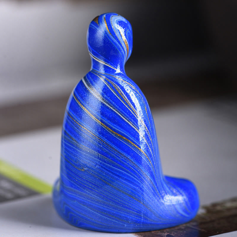 Mini porte-encens artisanal en bois d'ébène laqué Bouddha sans forme