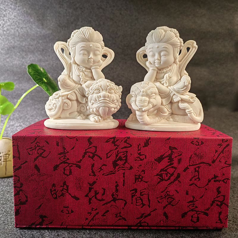 Collection de mini-statues de Bouddha fruitées en ivoire | Serenity Decor