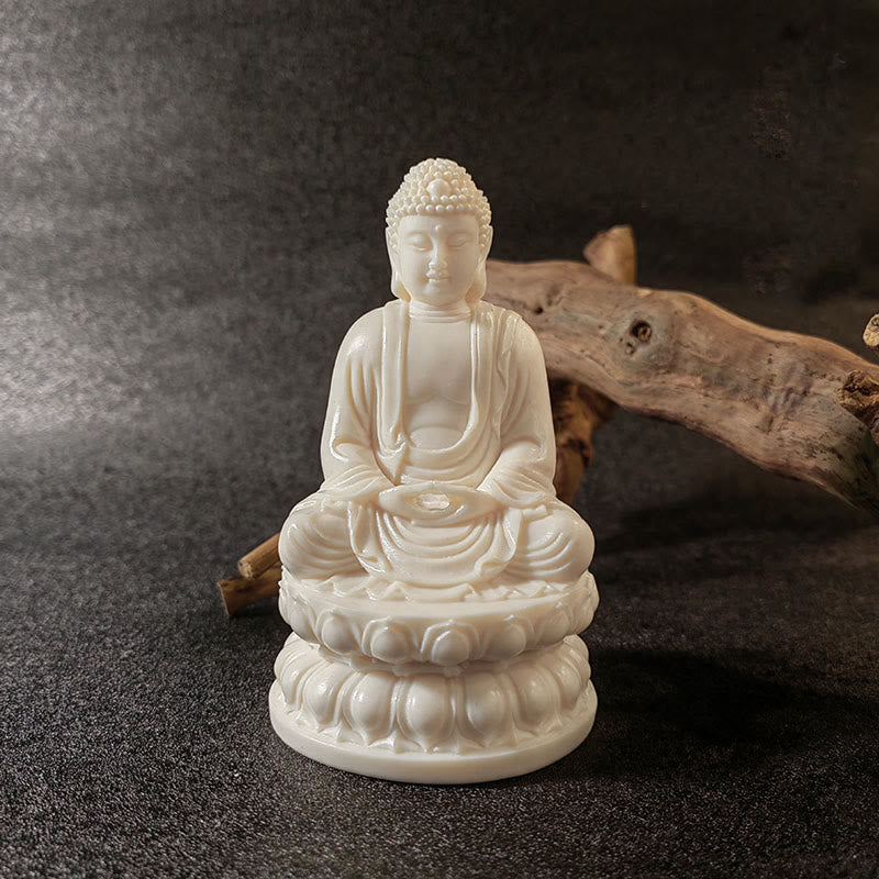 Collection de mini-statues de Bouddha fruitées en ivoire | Serenity Decor