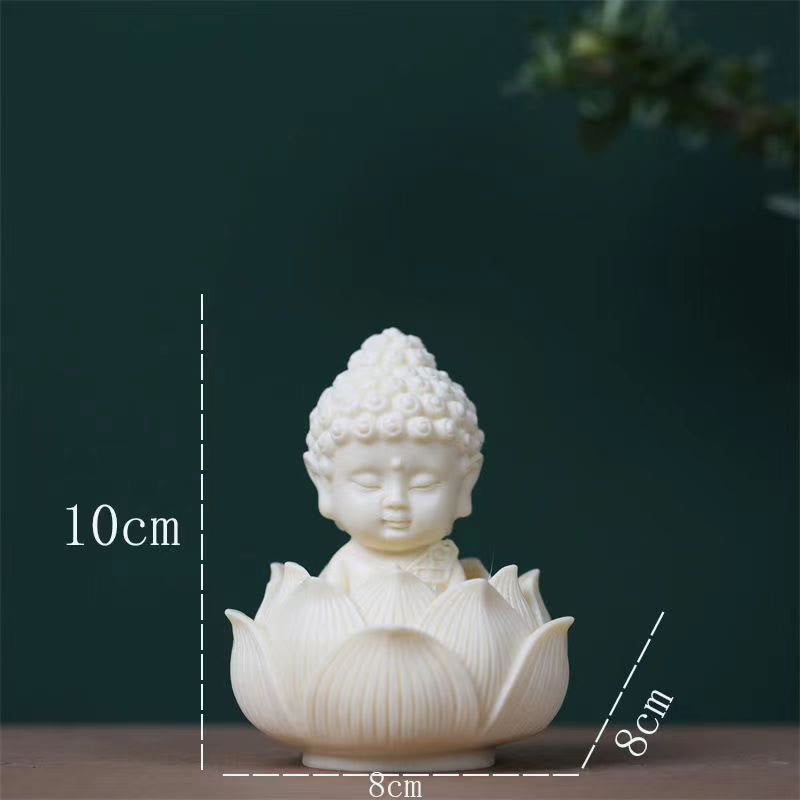 Collection de mini-statues de Bouddha fruitées en ivoire | Serenity Decor