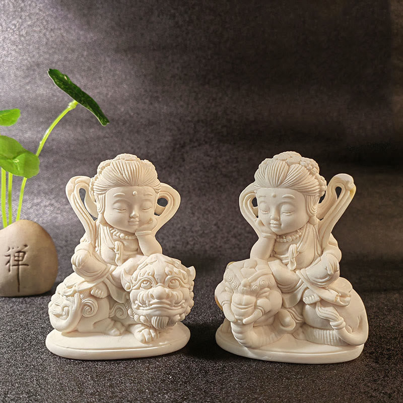 Collection de mini-statues de Bouddha fruitées en ivoire | Serenity Decor
