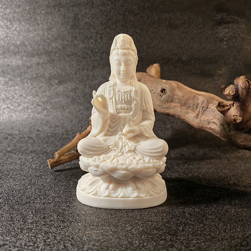 Collection de mini-statues de Bouddha fruitées en ivoire | Serenity Decor