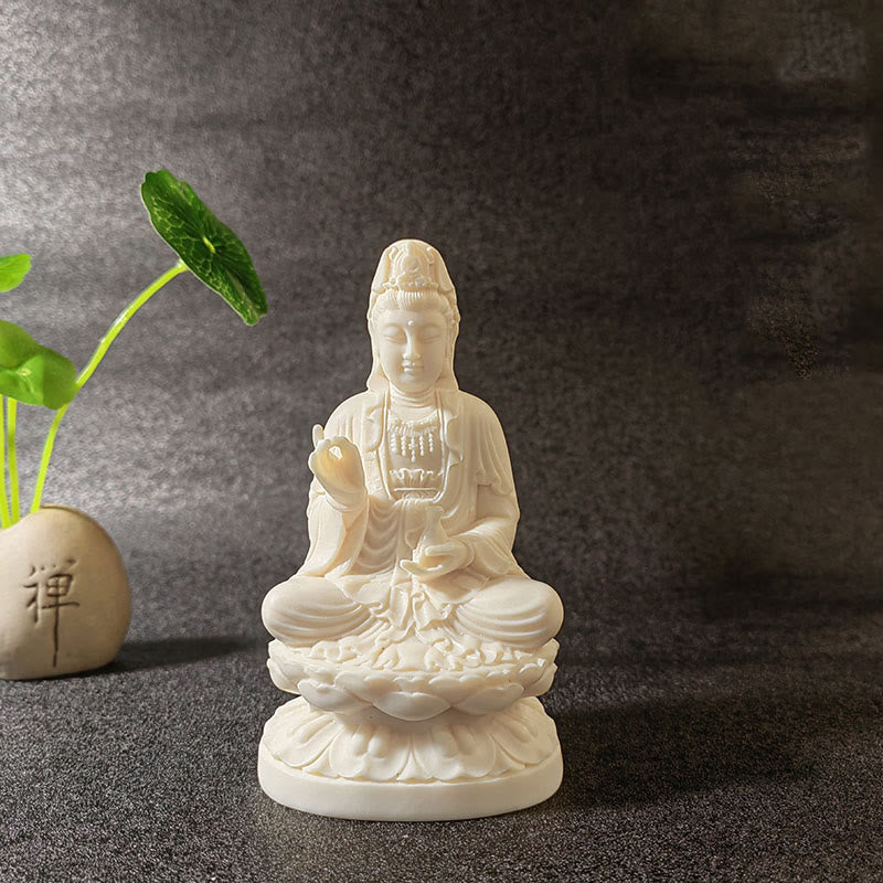 Collection de mini-statues de Bouddha fruitées en ivoire | Serenity Decor