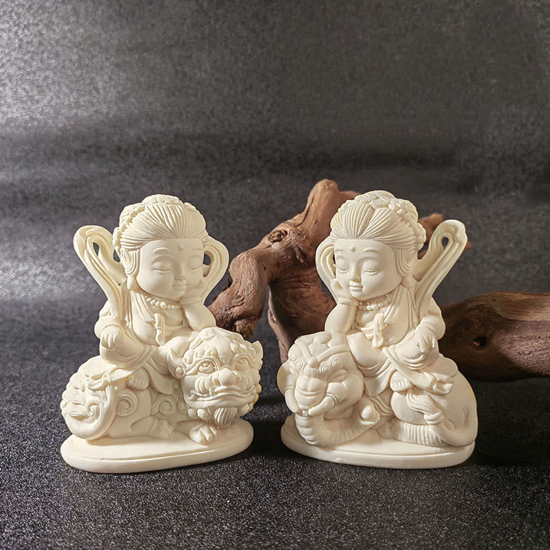 Collection de mini-statues de Bouddha fruitées en ivoire | Serenity Decor