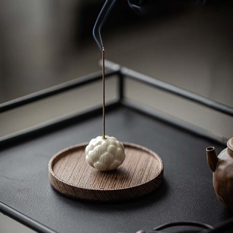 Mini brûleur d'encens en céramique fleur de lotus 3,5 cm Méditation